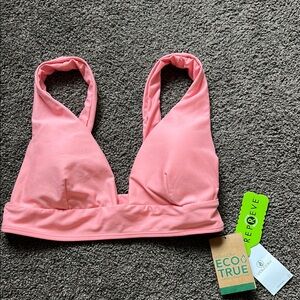 NWT Volcom Simply Seamless Halter Pink Bikini Top